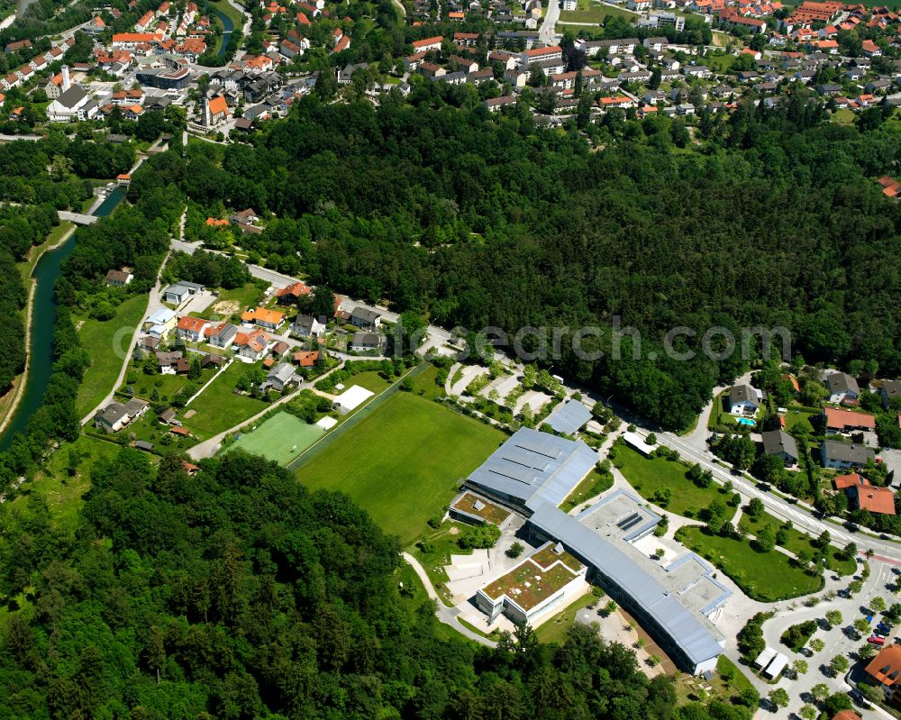 Weberau from the bird's eye view: Village - view on the edge of forested areas in Weberau in the state Bavaria, Germany