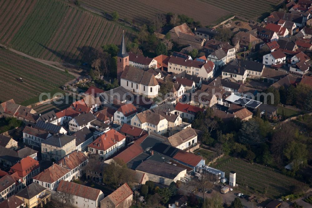 Aerial image Forst an der Weinstraße - Village - view on the edge of wine yards in Forst an der Weinstrasse in the state Rhineland-Palatinate, Germany