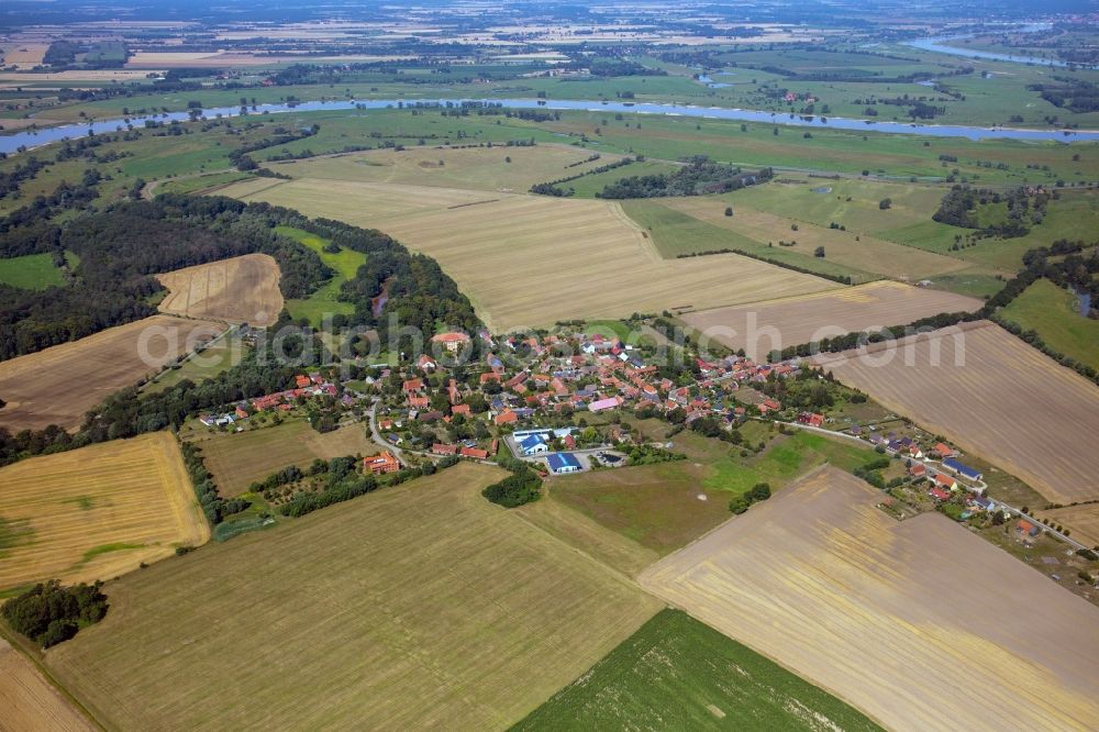 Rühstädt from above - Village view in Ruehstaedt in the state Brandenburg, Germany