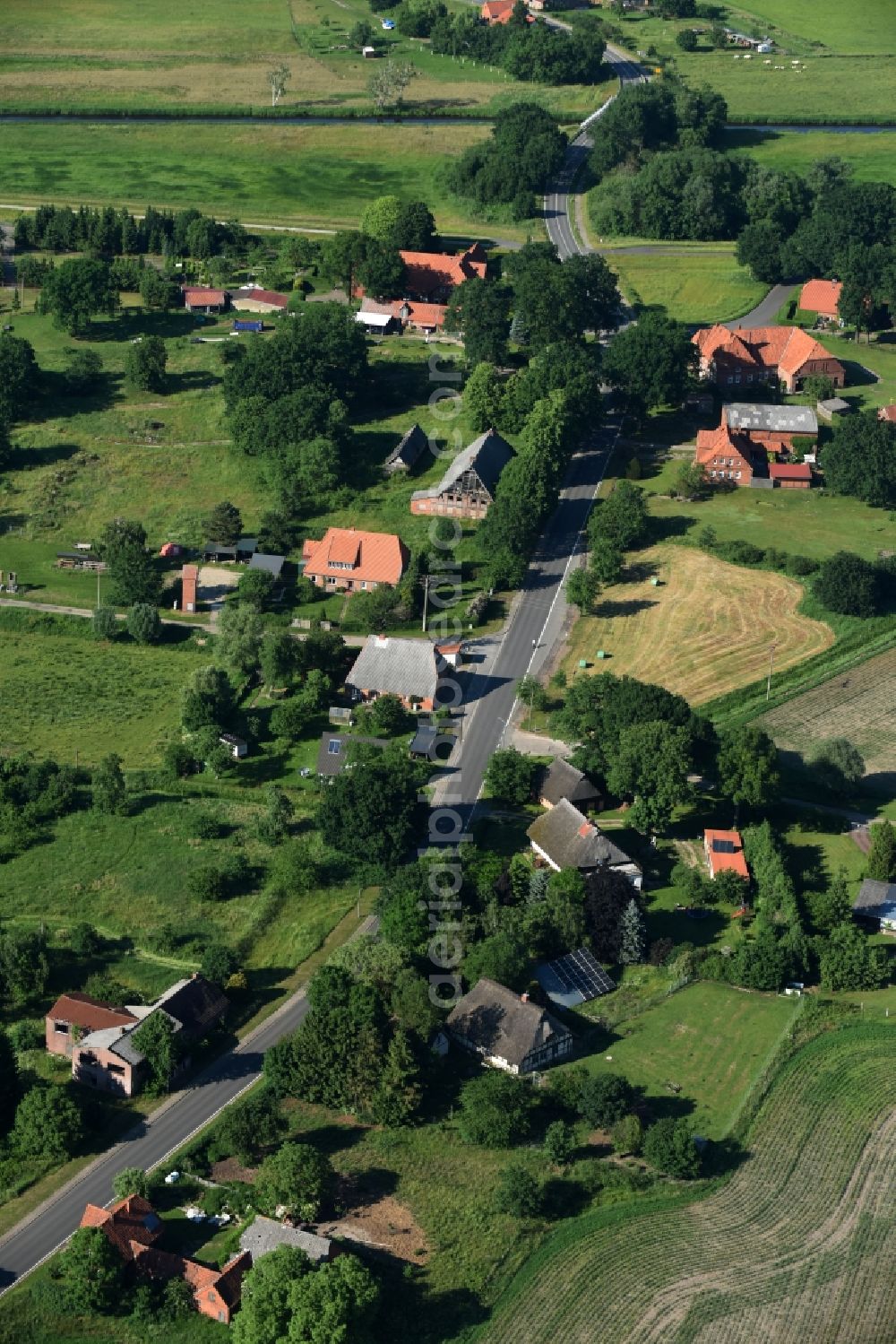 Rosien from above - Village view of Rosien in the state Lower Saxony