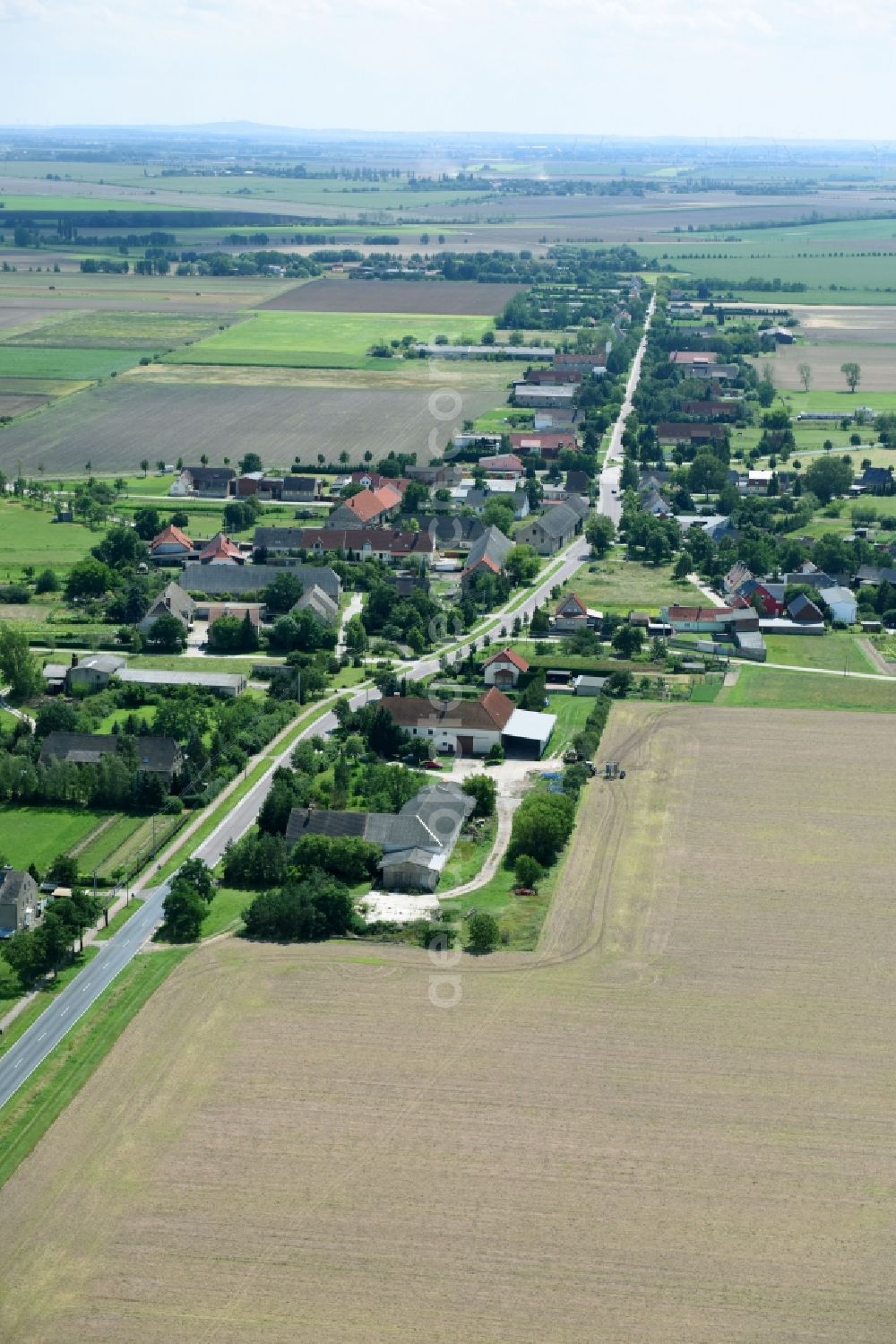 Aerial image Sachsendorf - Village view in Sachsendorf in the state Saxony-Anhalt, Germany