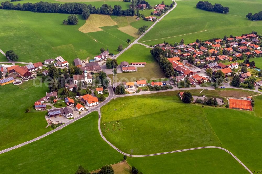Sankt Leonhard i.Forst from above - Village view in Sankt Leonhard i.Forst in the state Bavaria, Germany