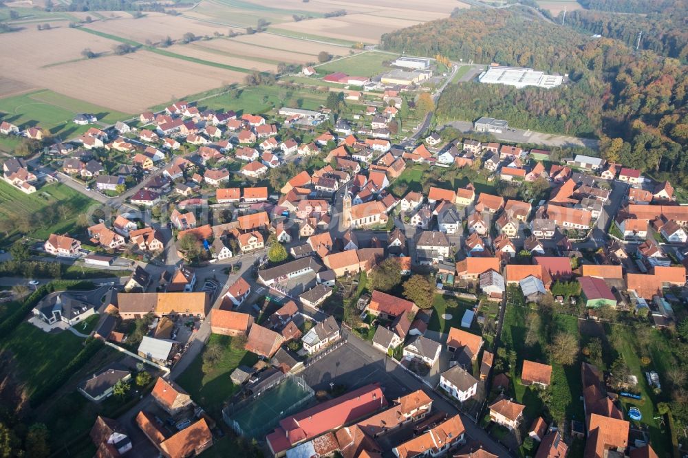 Aerial image Schaffhouse-pres-Seltz - Village view in Schaffhouse-pres-Seltz in Grand Est, France