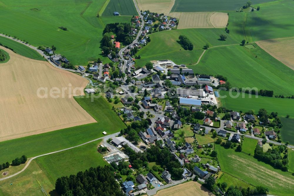 Schlegel from the bird's eye view: Village view in Schlegel in the state Bavaria, Germany