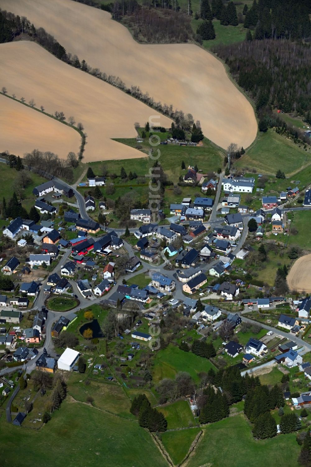 Aerial image Schlegel - Village view Schlegel in the state Thuringia, Germany