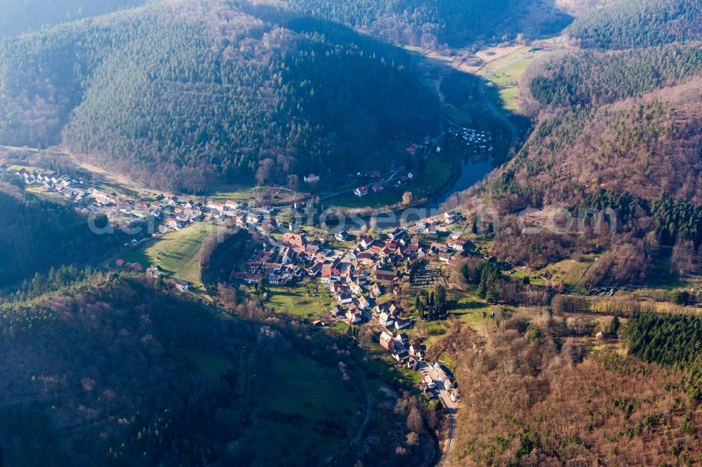 Schönau (Pfalz) from above - Village view in Schoenau (Pfalz) in the state Rhineland-Palatinate, Germany