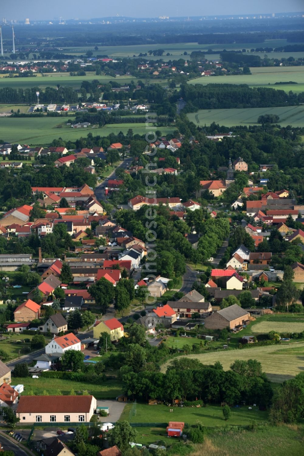 Aerial image Schwante - Village view of Schwante in the state Brandenburg