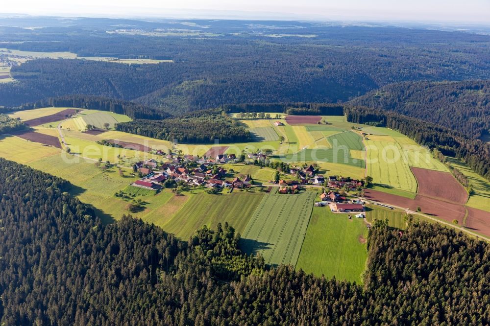 Hochdorf from above - Village - view on the edge of forested areas of the black forest in Hochdorf in the state Baden-Wurttemberg, Germany