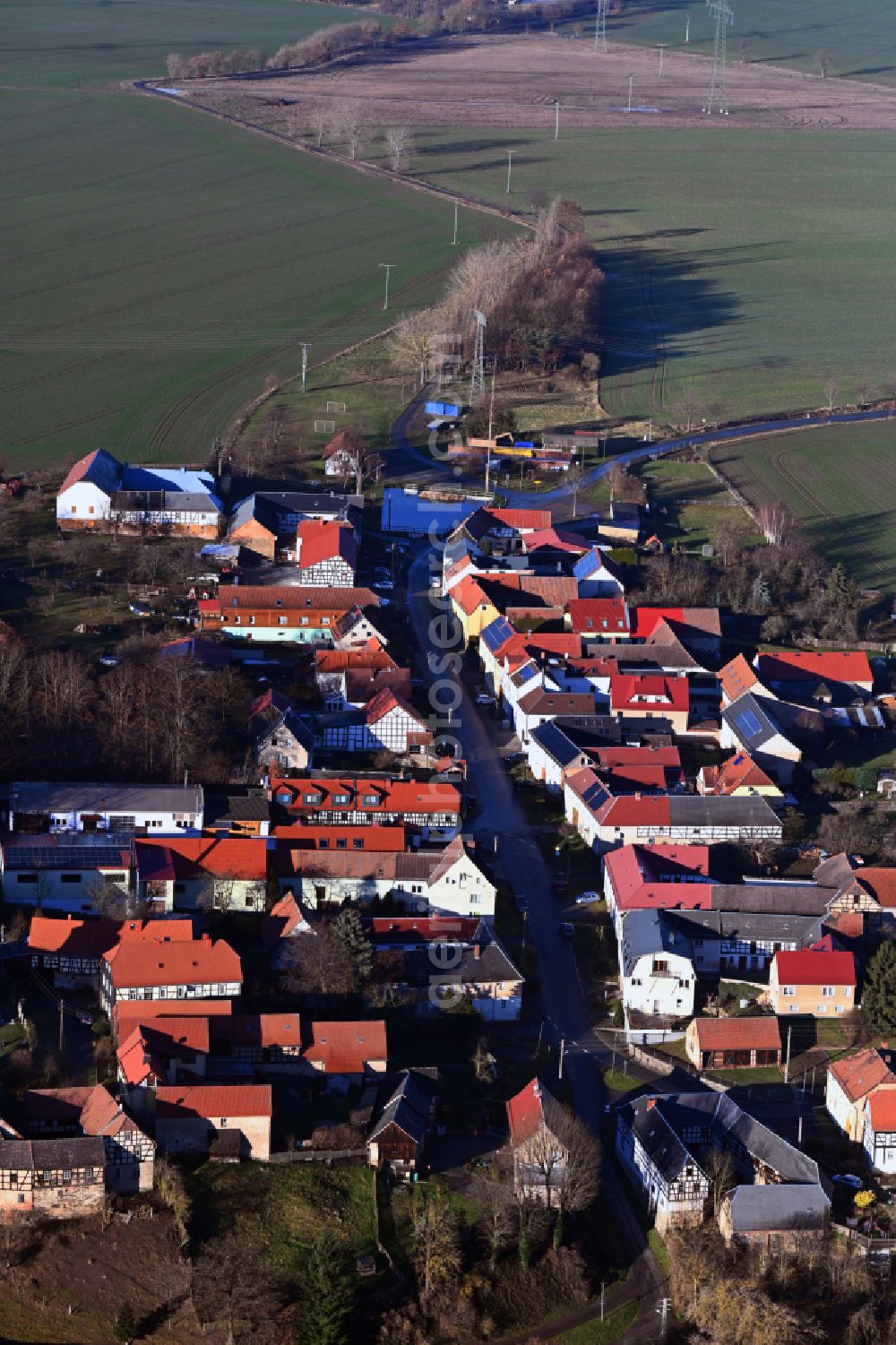 Staitz from the bird's eye view: Village view in Staitz in the state Thuringia, Germany