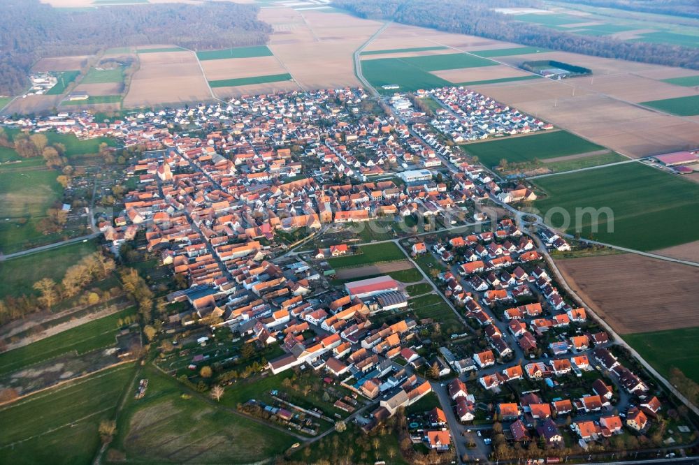 Aerial image Steinweiler - Village view in Steinweiler in the state Rhineland-Palatinate, Germany
