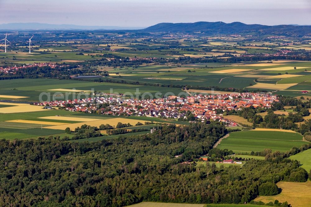 Steinweiler from above - Village view in Steinweiler in the state Rhineland-Palatinate, Germany