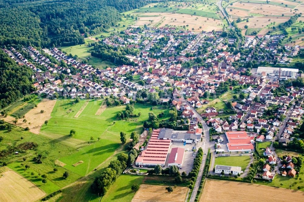 Stupferich from the bird's eye view: Village view in Stupferich in the state Baden-Wurttemberg, Germany