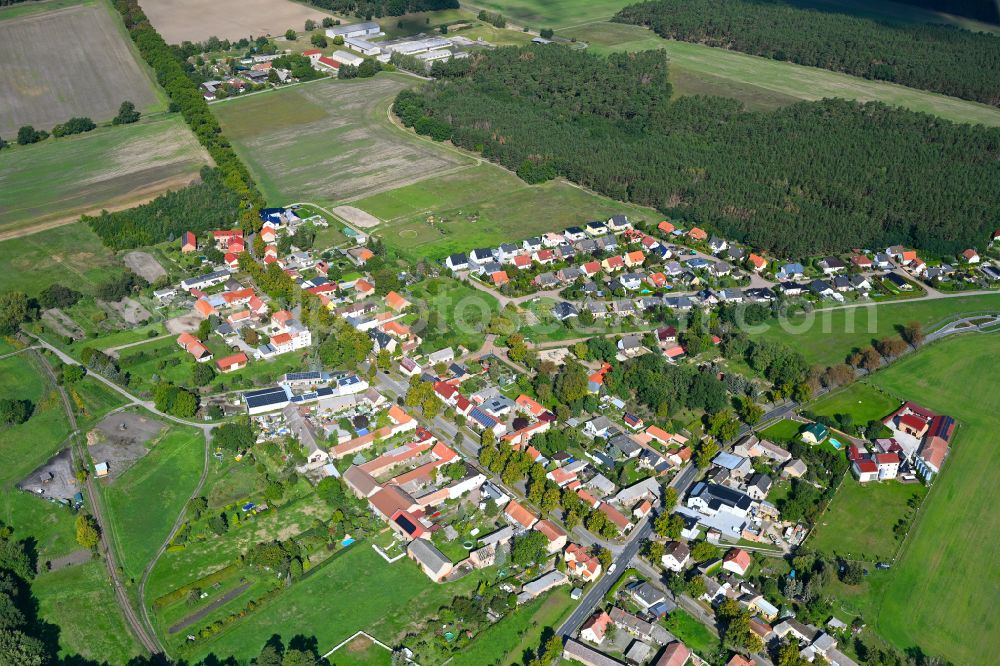 Aerial image Telz - Village view in Telz in the state Brandenburg, Germany