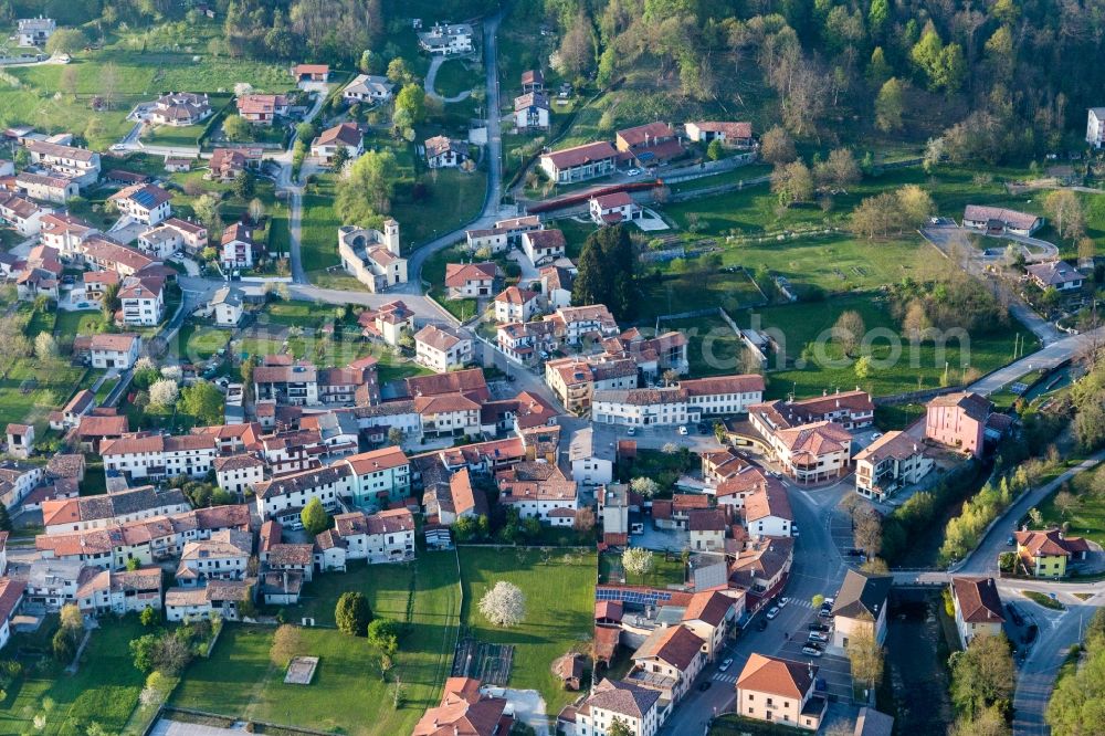 Travesio from the bird's eye view: Village view in Travesio in Friuli-Venezia Giulia, Italy