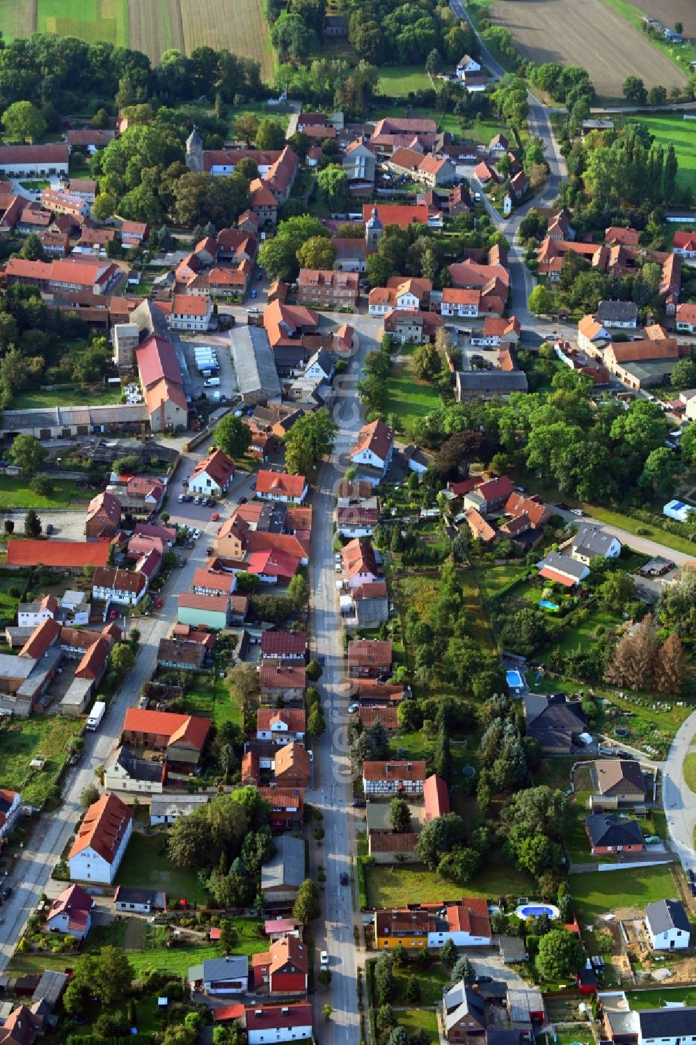 Aerial image Ummendorf - Village view in Ummendorf in the state Saxony-Anhalt, Germany