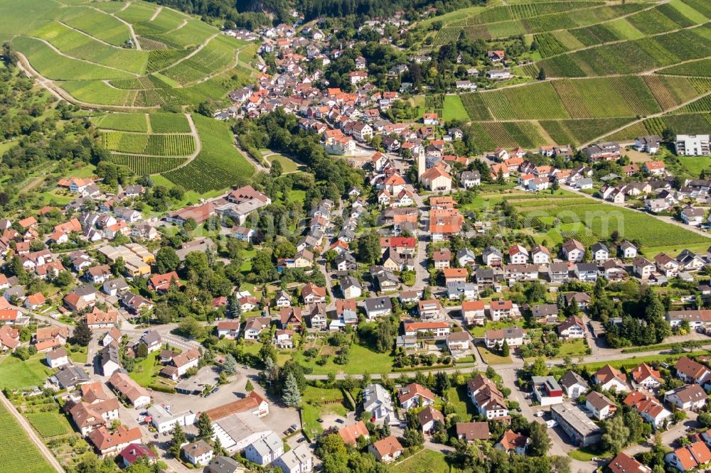 Varnhalt from above - Village view in Varnhalt in the state Baden-Wurttemberg, Germany