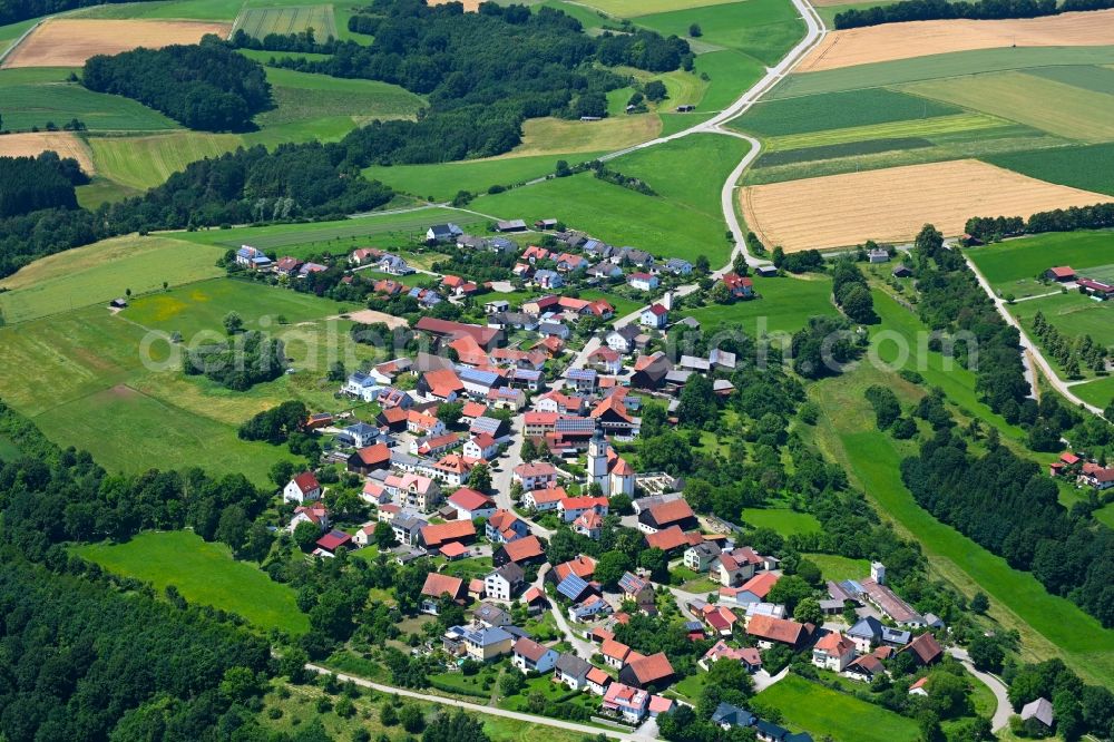 Waltersberg from above - Village view in Waltersberg in the state Bavaria, Germany