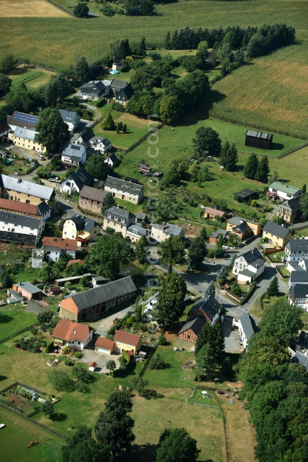 Aerial image Waltersdorf - Village view of Waltersdorf in the state Thuringia