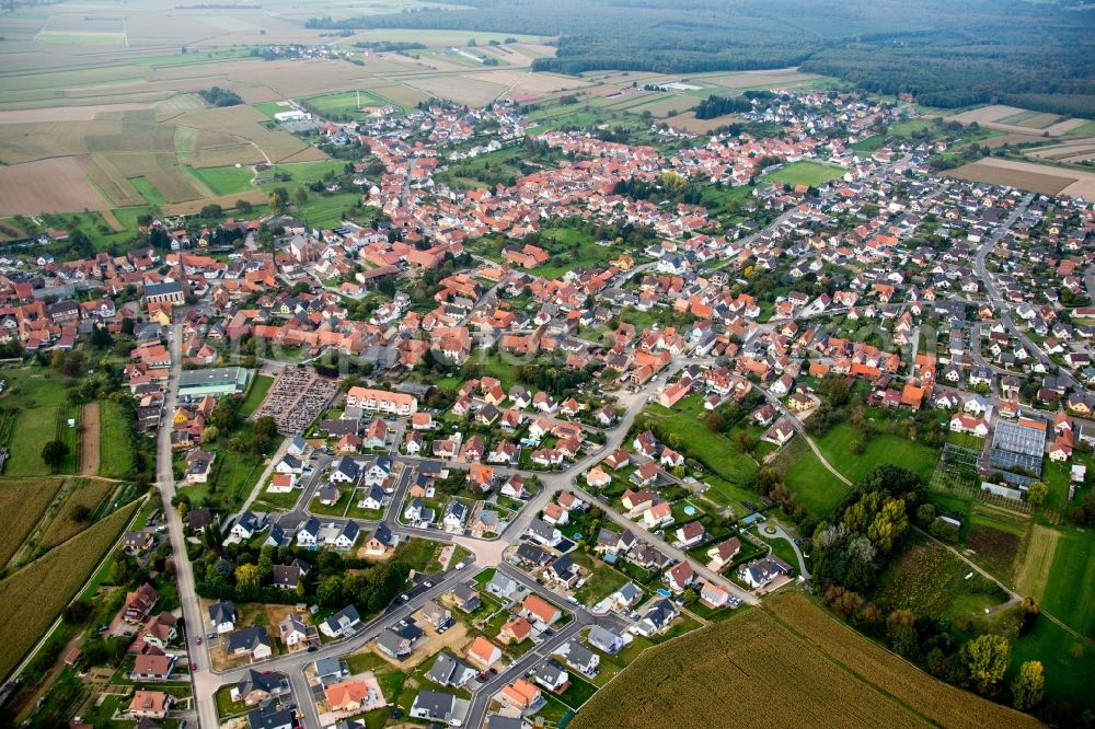 Aerial image Weitbruch - Village view in Weitbruch in Grand Est, France