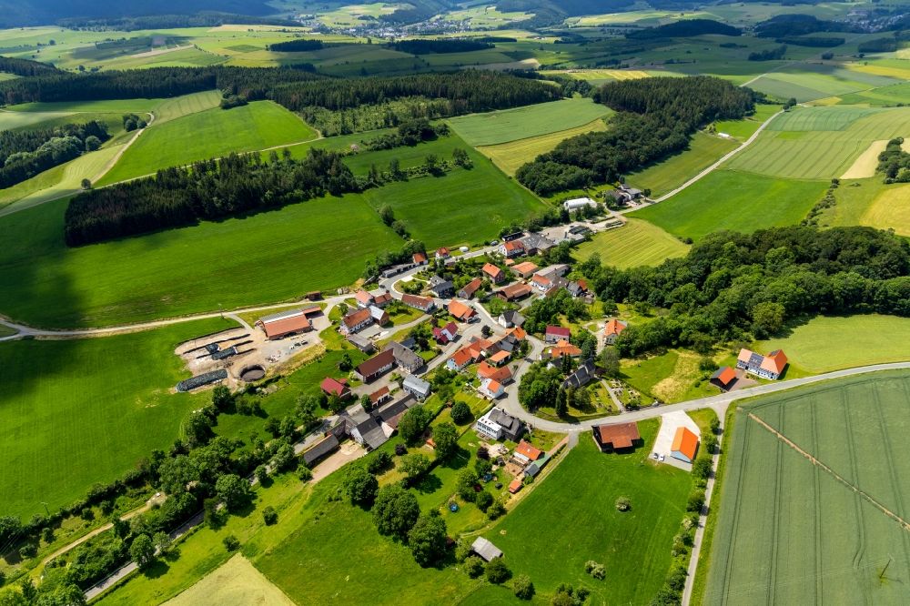 Aerial photograph Welleringhausen - Village view in Welleringhausen in the state Hesse, Germany