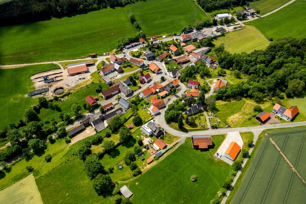 Welleringhausen from above - Village view in Welleringhausen in the state Hesse, Germany