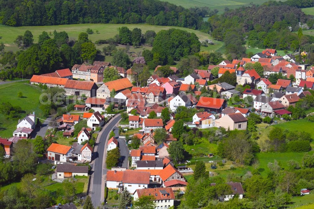 Willershausen from the bird's eye view: Village view in Willershausen in the state Hesse, Germany
