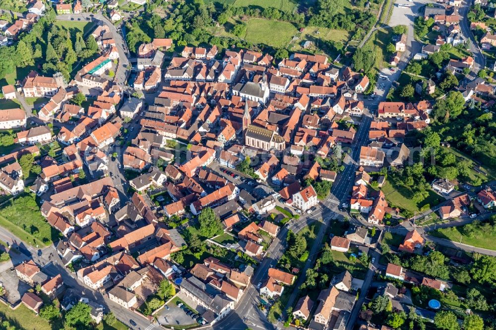 Aerial image Woerth - Village view in Woerth in Grand Est, France
