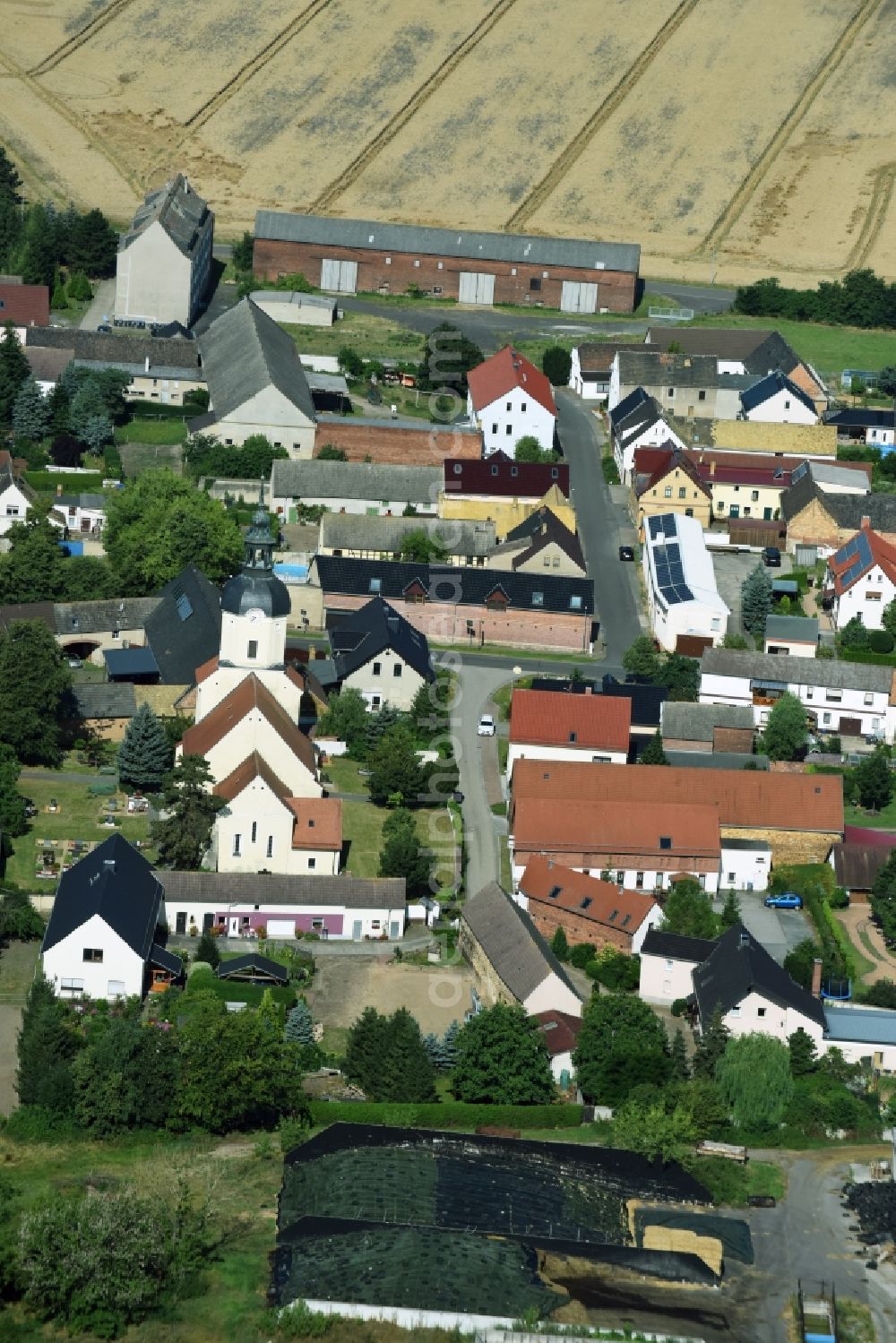 Zschepplin from above - Village view of Zschepplin in the state Saxony