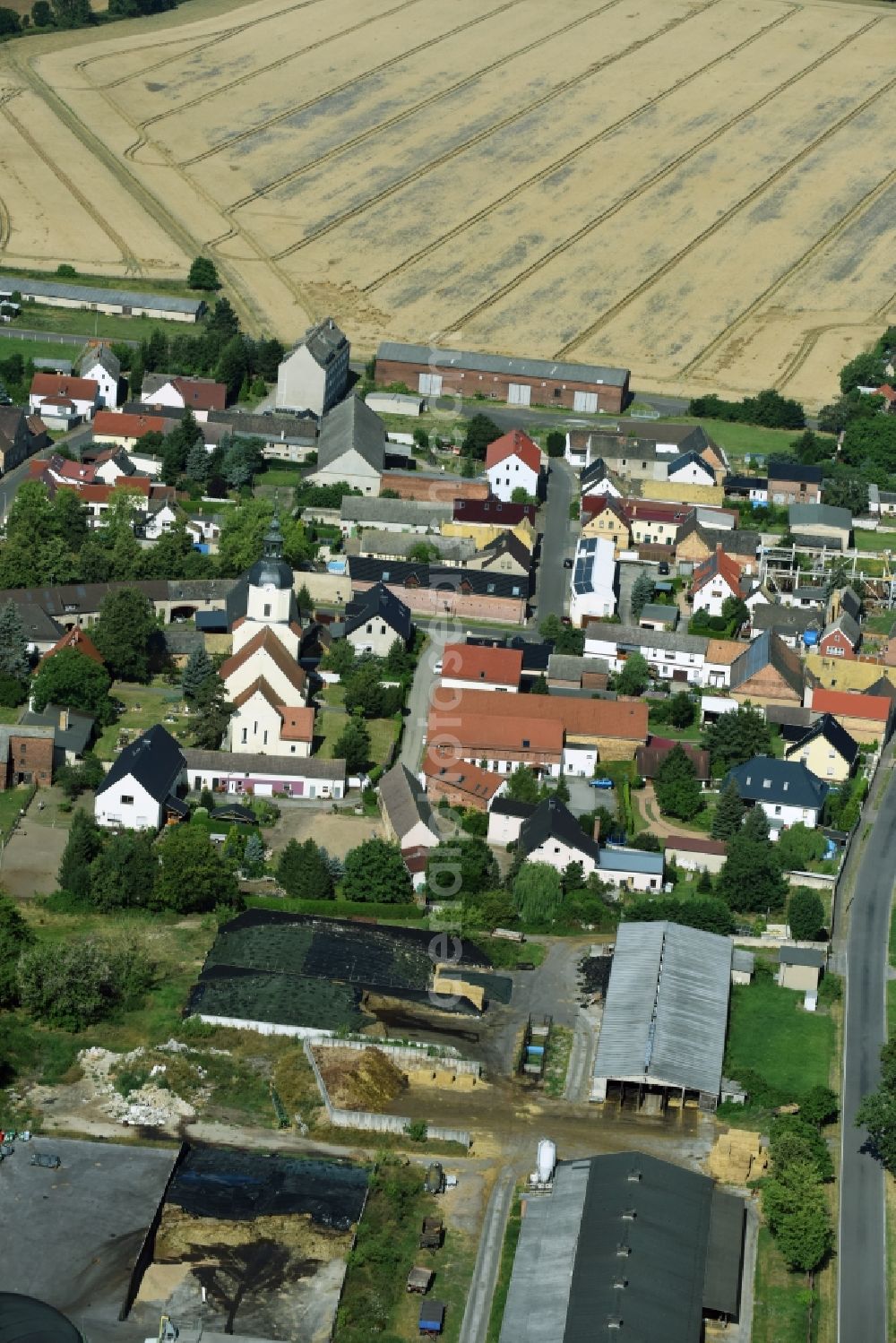 Zschepplin from the bird's eye view: Village view of Zschepplin in the state Saxony