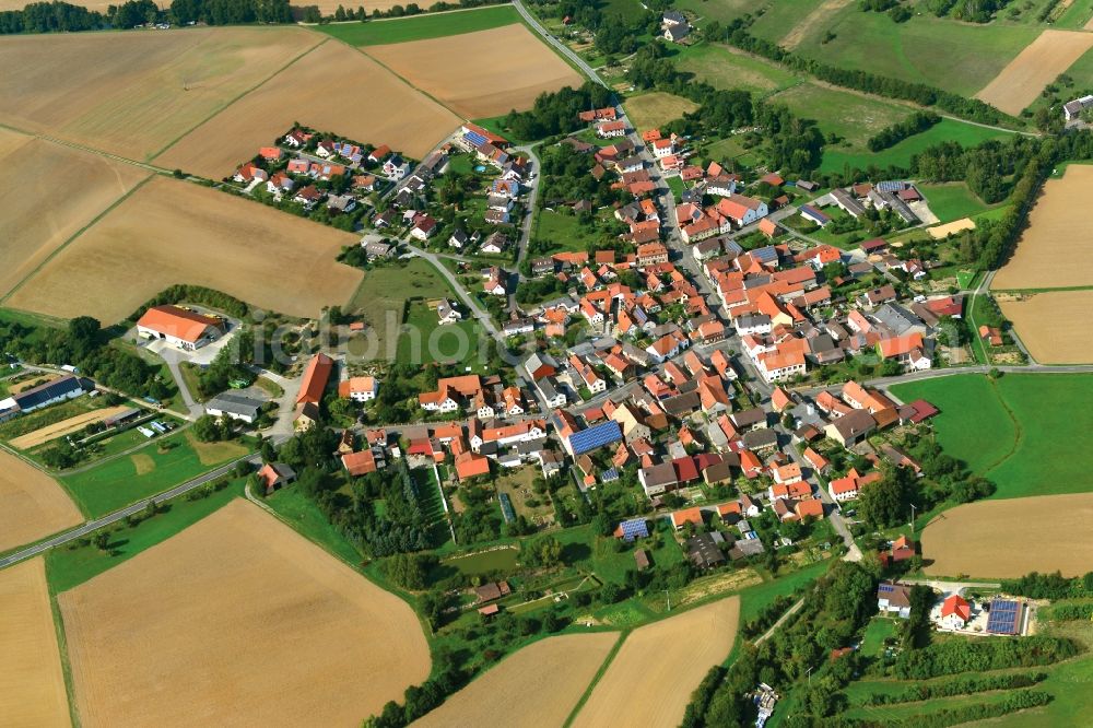 Holzhausen from above - Village - View of the district Hassberge belonging municipality in Holzhausen in the state Bavaria