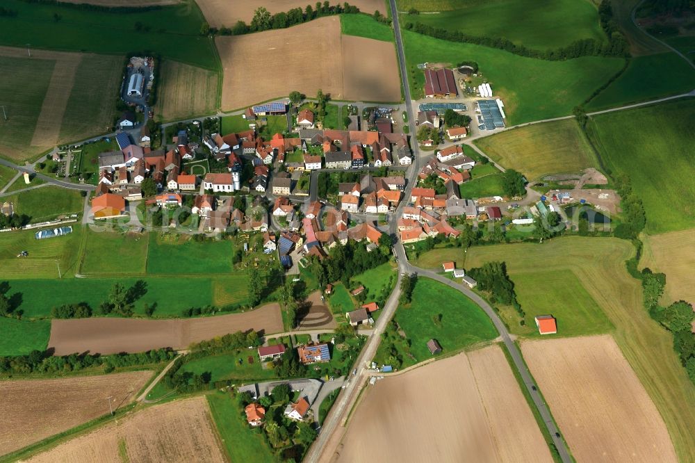 Aerial photograph Neuses - Village - View of the district Hassberge belonging municipality in Neuses in the state Bavaria