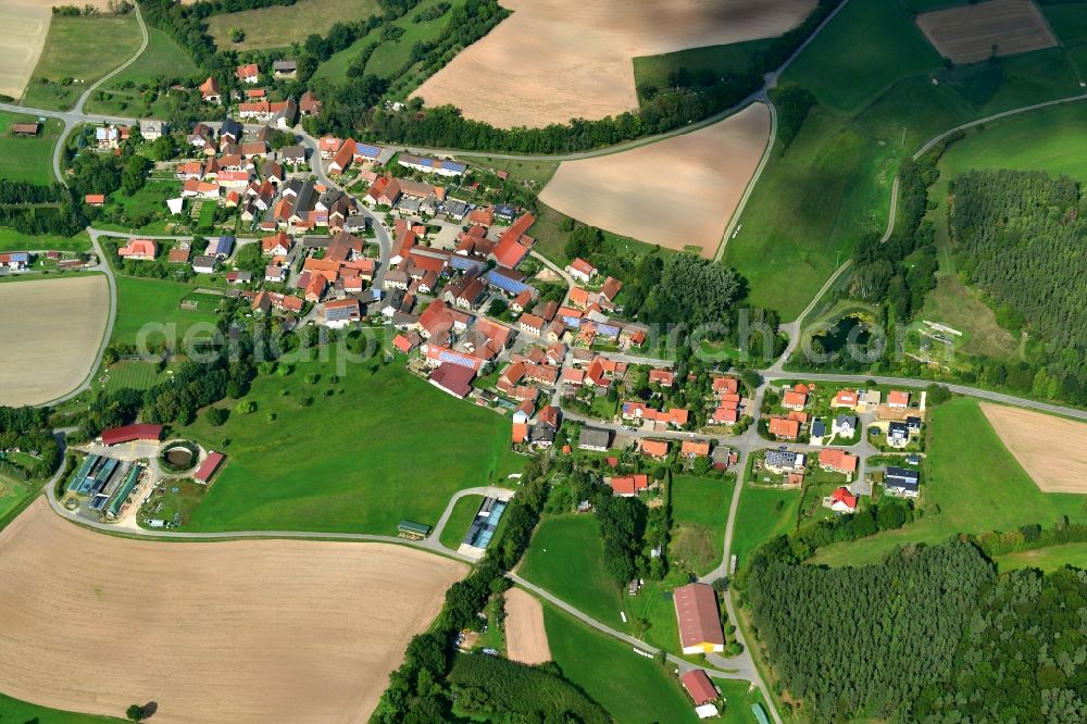 Schönbrunn from above - Village - View of the district Hassberge belonging municipality in Schoenbrunn in the state Bavaria