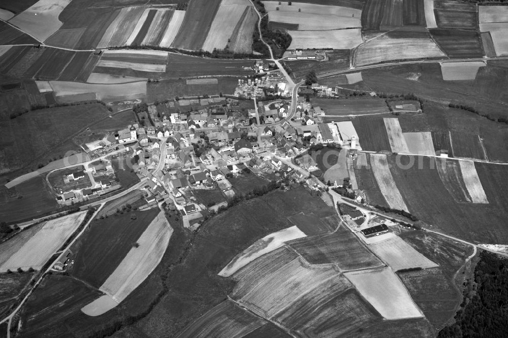 Wustviel from the bird's eye view: Village - View of the district Hassberge belonging municipality in Wustviel in the state Bavaria