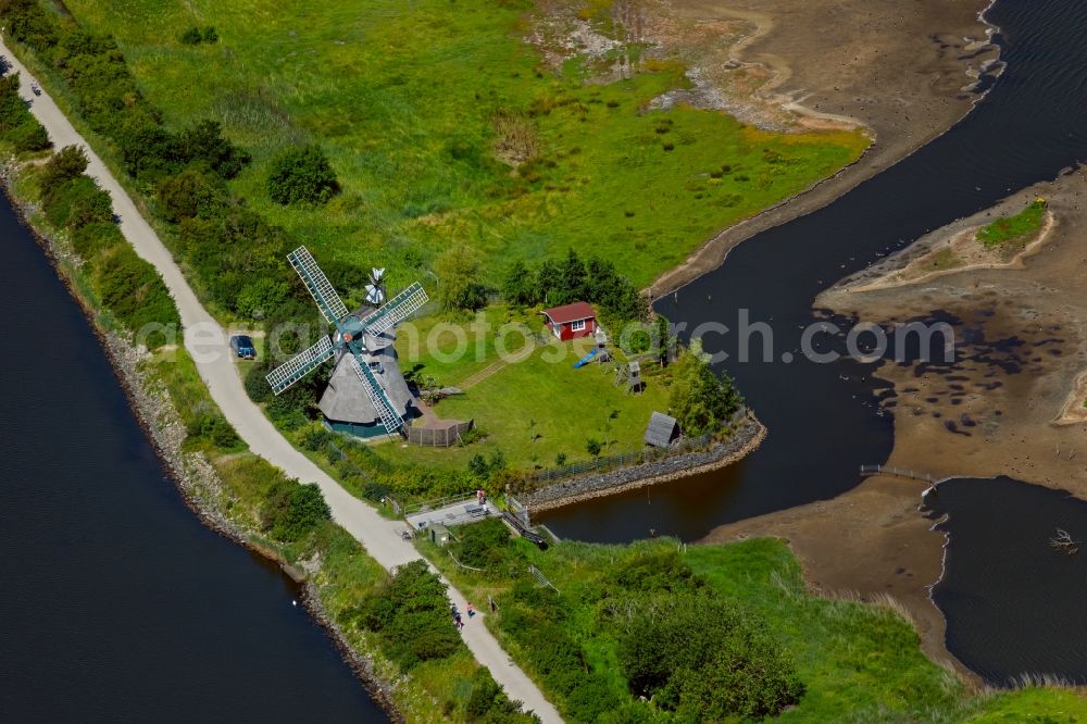 Nieby from above - Village Nieby Mill on marine coastal area of Baltic Sea in the state Schleswig-Holstein