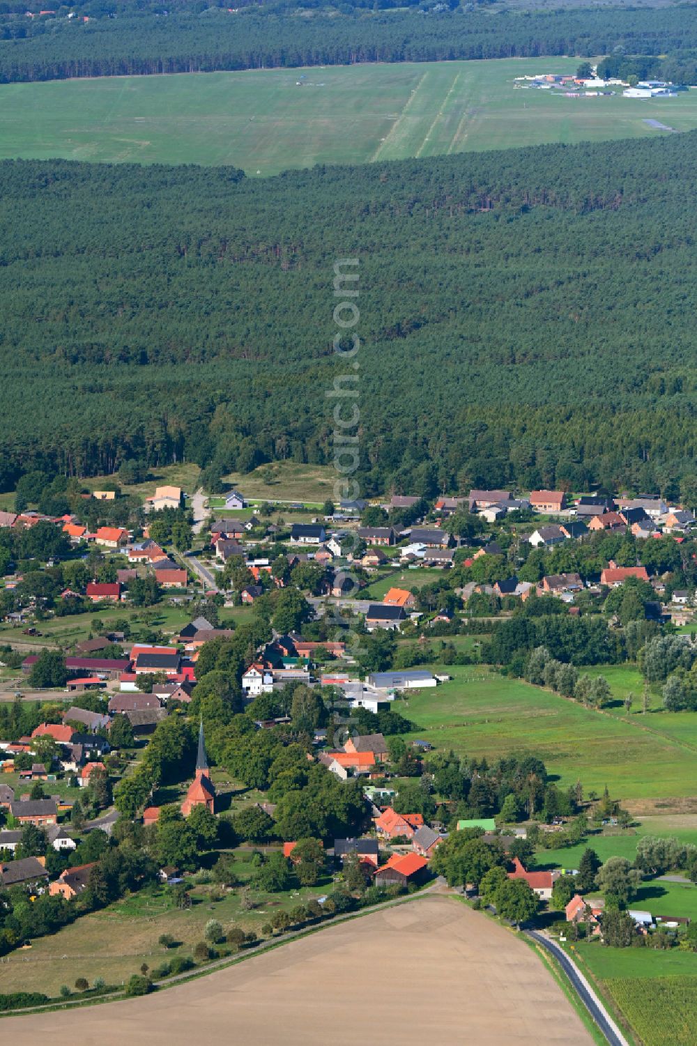 Aerial image Blievenstorf - Village view in Blievenstorf in the state Mecklenburg - Western Pomerania, Germany