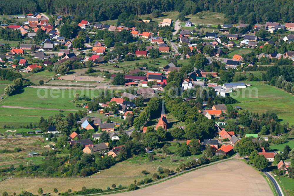 Aerial photograph Blievenstorf - Village view in Blievenstorf in the state Mecklenburg - Western Pomerania, Germany