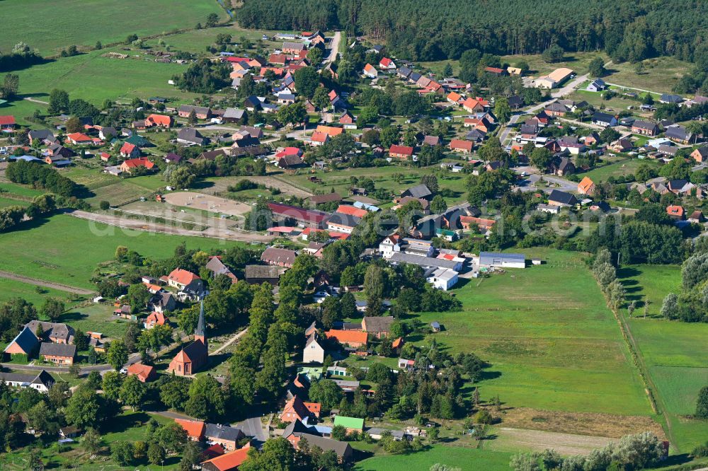Blievenstorf from above - Village view in Blievenstorf in the state Mecklenburg - Western Pomerania, Germany