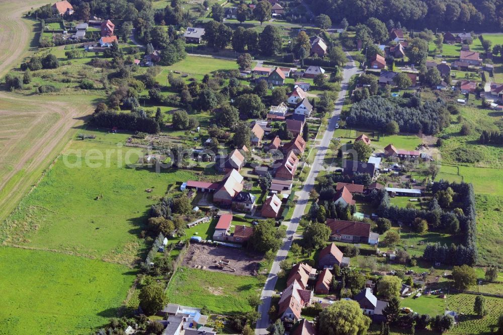 Dersenow from the bird's eye view: Village view from Dersenow in Mecklenburg - Western Pomerania