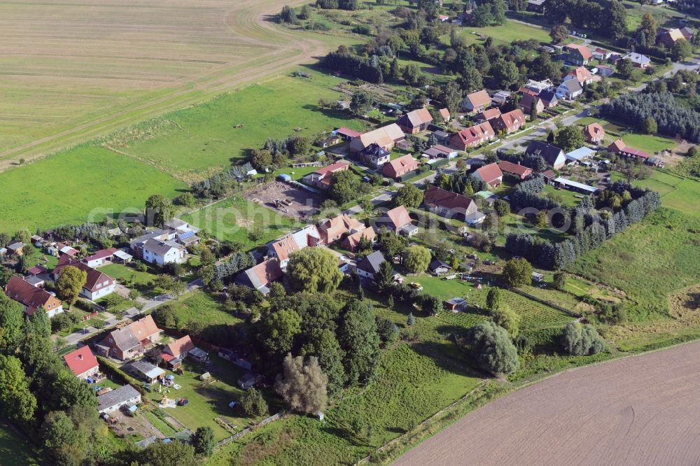 Aerial image Dersenow - Village view from Dersenow in Mecklenburg - Western Pomerania