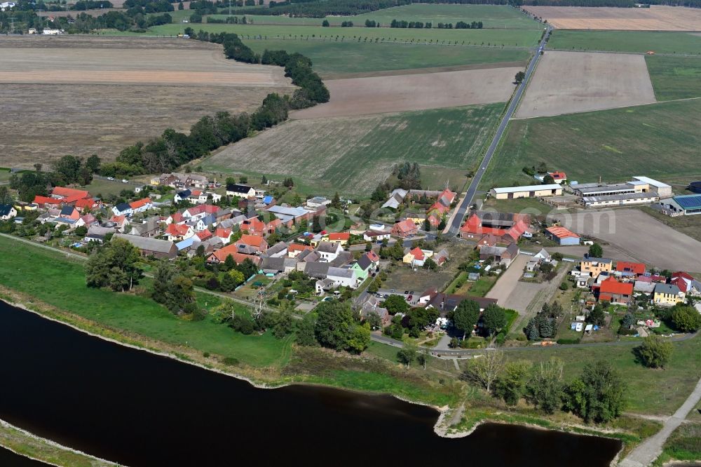 Aerial photograph Gallin - Village on the river bank areas of the River Elbe in Gallin in the state Saxony-Anhalt, Germany