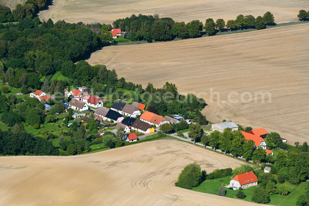 Philippshof from above - Village view in Philippshof in the state Mecklenburg - Western Pomerania, Germany