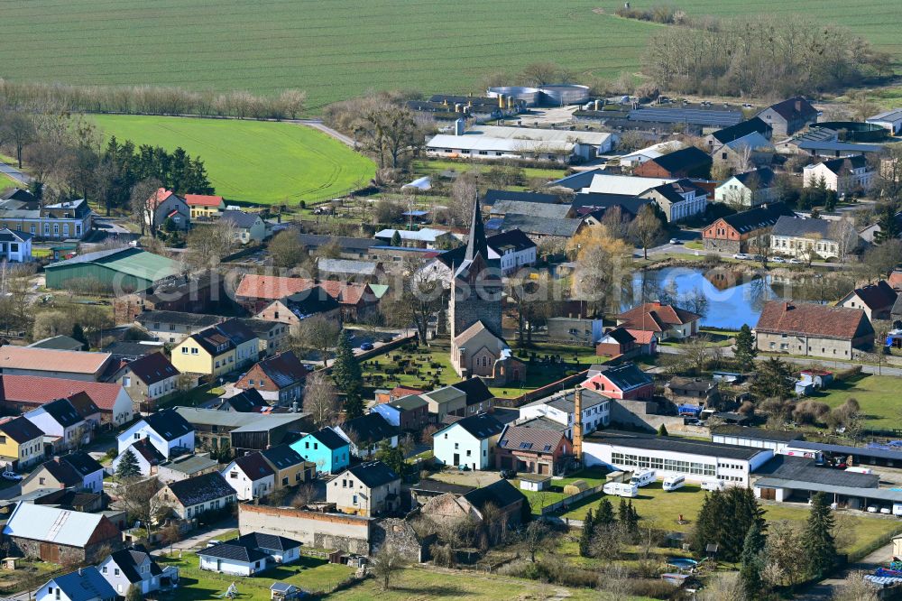 Aerial image Schönfeld - Village view in Schoenfeld in the state Brandenburg, Germany