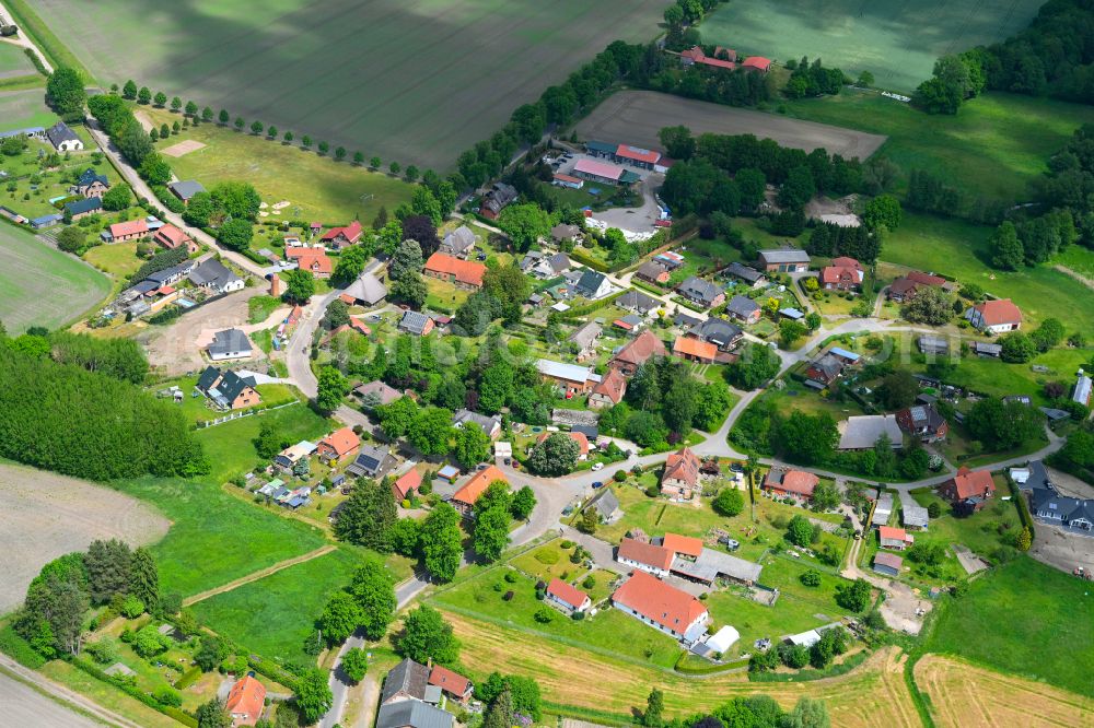 Aerial photograph Viez - Village view in Viez in the state Mecklenburg - Western Pomerania, Germany