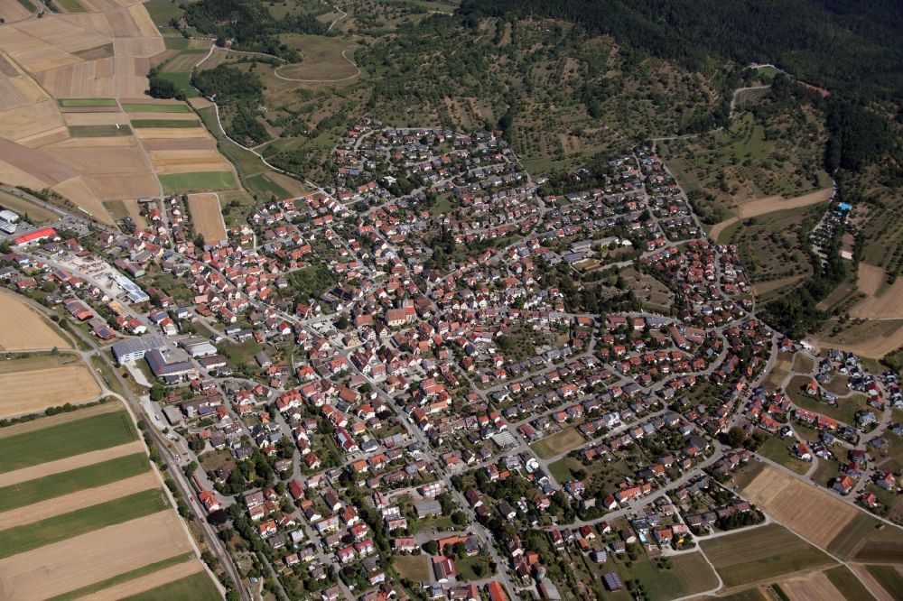 Aerial photograph Ammerbuch - Village core in Ammerbuch in the state Baden-Wuerttemberg