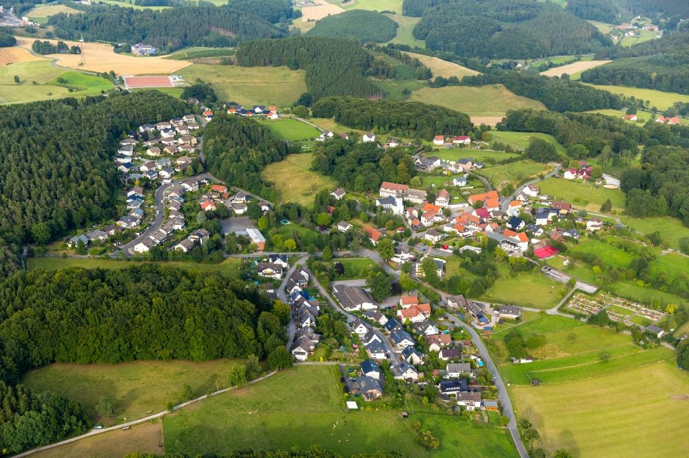 Eisborn from above - Village core in Eisborn in the state North Rhine-Westphalia