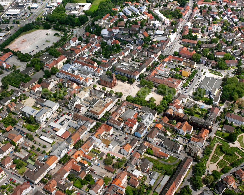 Aerial image Kronenhof - Agricultural land and field boundaries surround the settlement area of the village in Kronenhof in the state Baden-Wuerttemberg, Germany