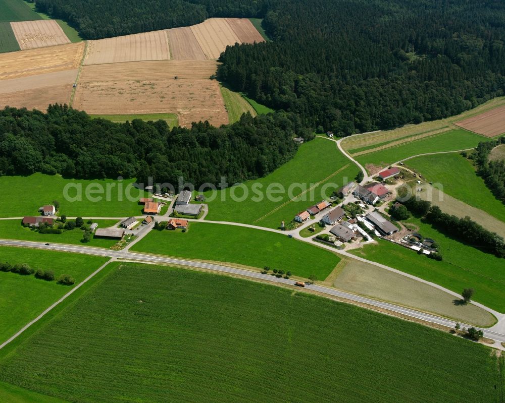 Aerial photograph Otterswang - Agricultural land and field boundaries surround the settlement area of the village in Otterswang in the state Baden-Wuerttemberg, Germany