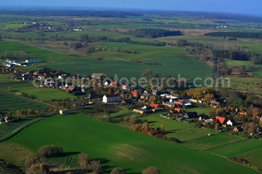 Aerial photograph Flieth-Stegelitz - Village core Flieth-Stegelitz in Brandenburg