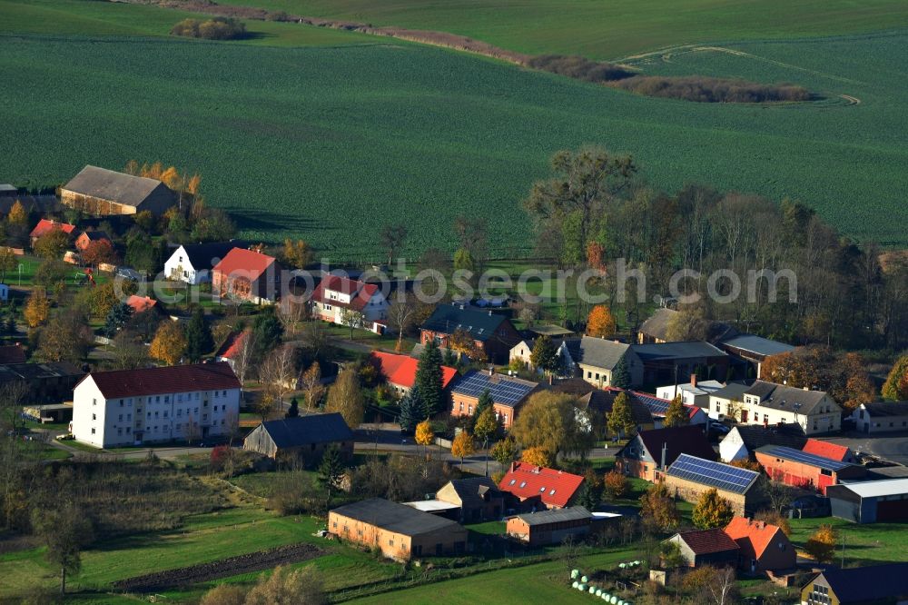 Flieth-Stegelitz from above - Village core Flieth-Stegelitz in Brandenburg