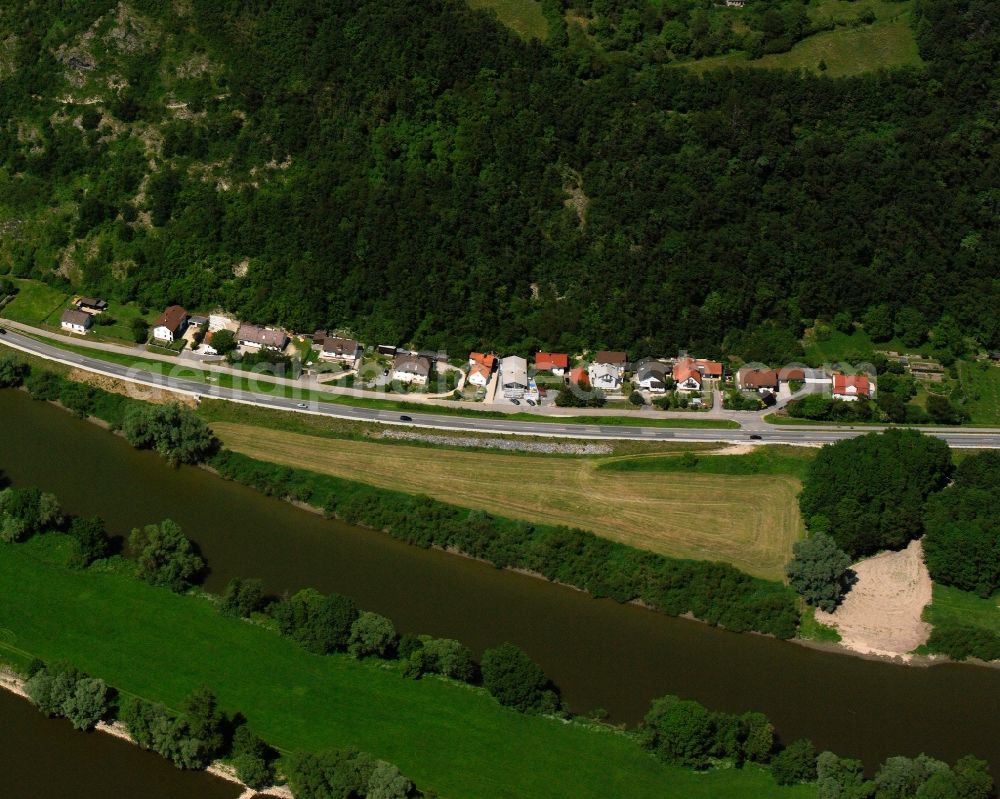 Bogenberg from above - Village on the river bank areas Danube in Bogenberg in the state Bavaria, Germany